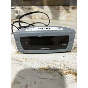 Sharp Digital LED Alarm Clock W/Top Snooze Battery Backup #SPC054 USED FAST SHIP
